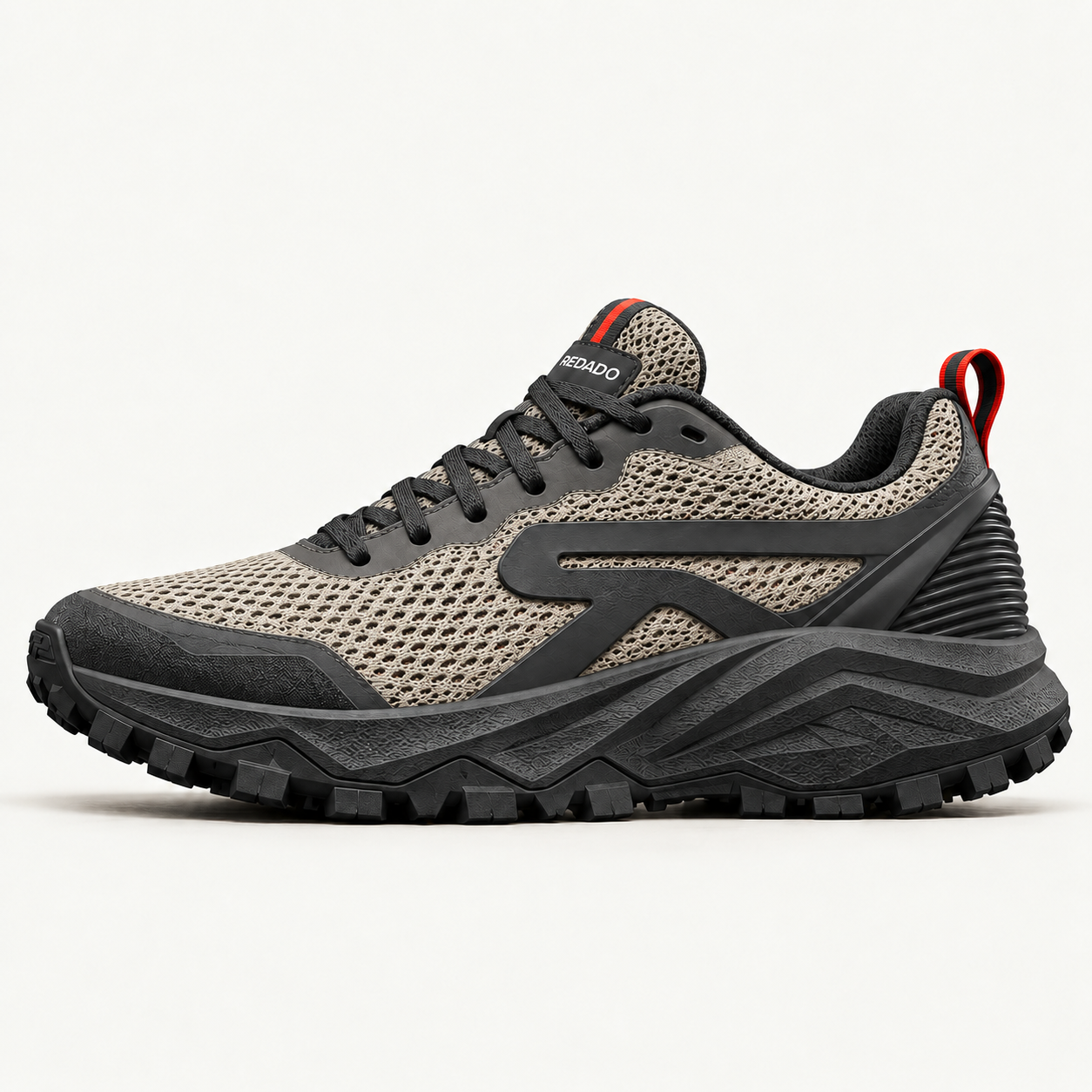 Illustrative side-profile Redado Trail 02 in Stone / Black.