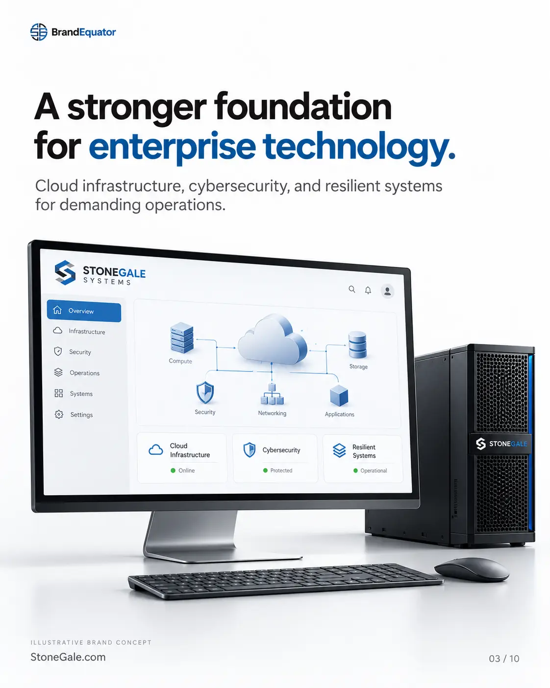 StoneGale enterprise systems interface and server hardware